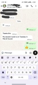 Whatsapp feedback